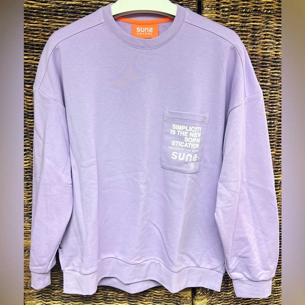 Suns Boards- Women's Lavender Crewneck‎ Pocket Sweatshirt-Large